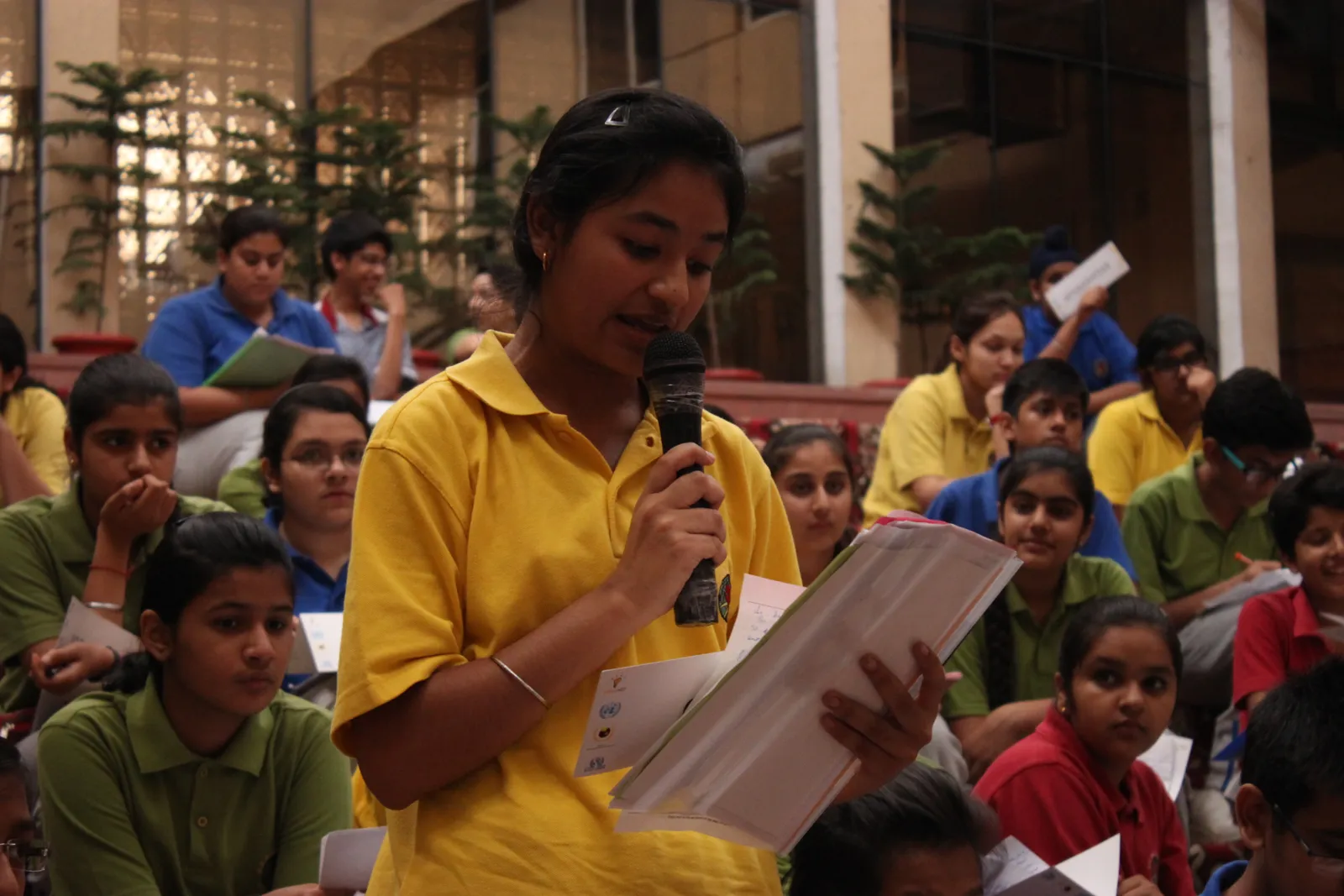 A student speaking confidently during a Brainwiz session