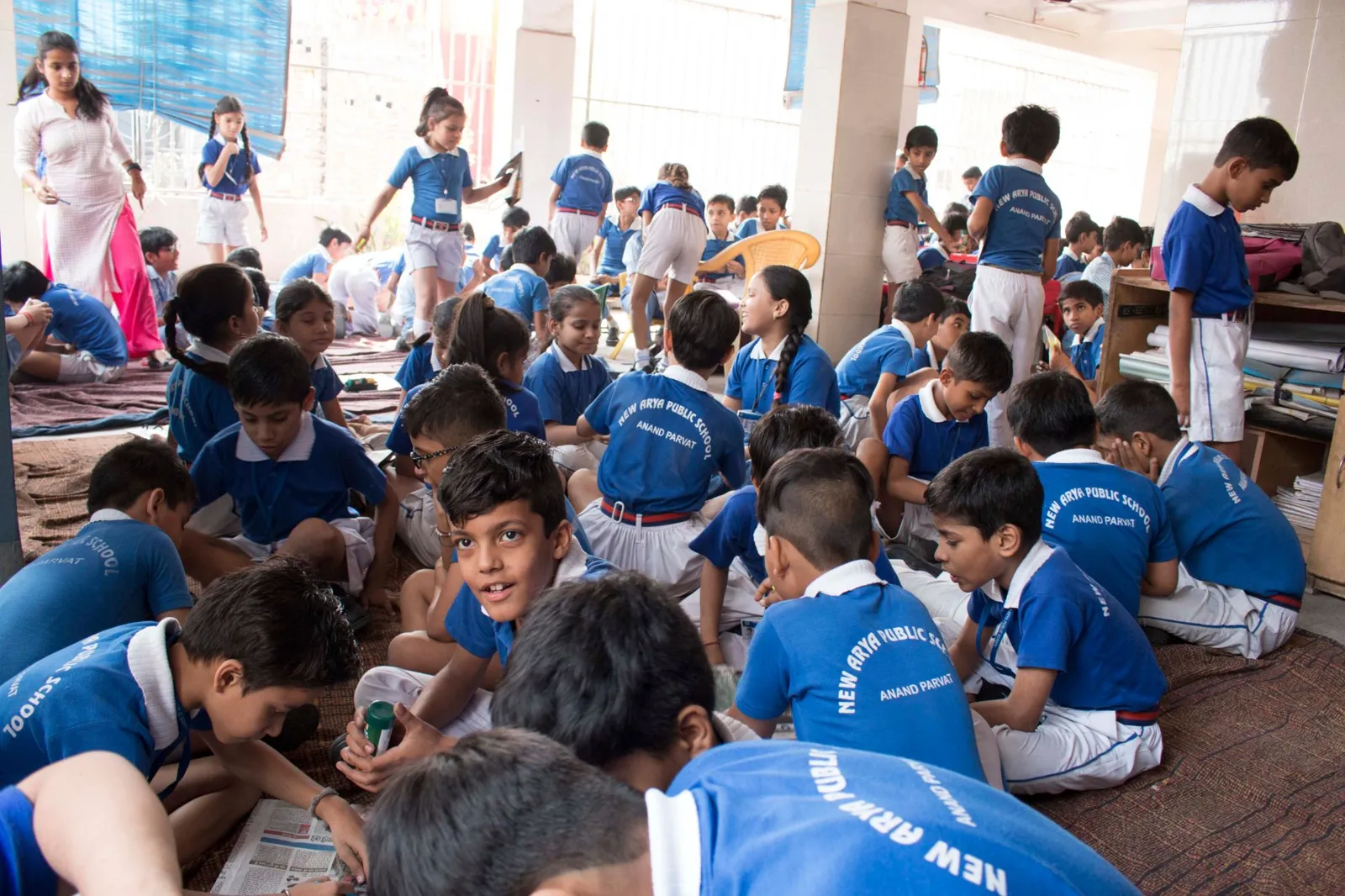 Young children working together on a thinking activity