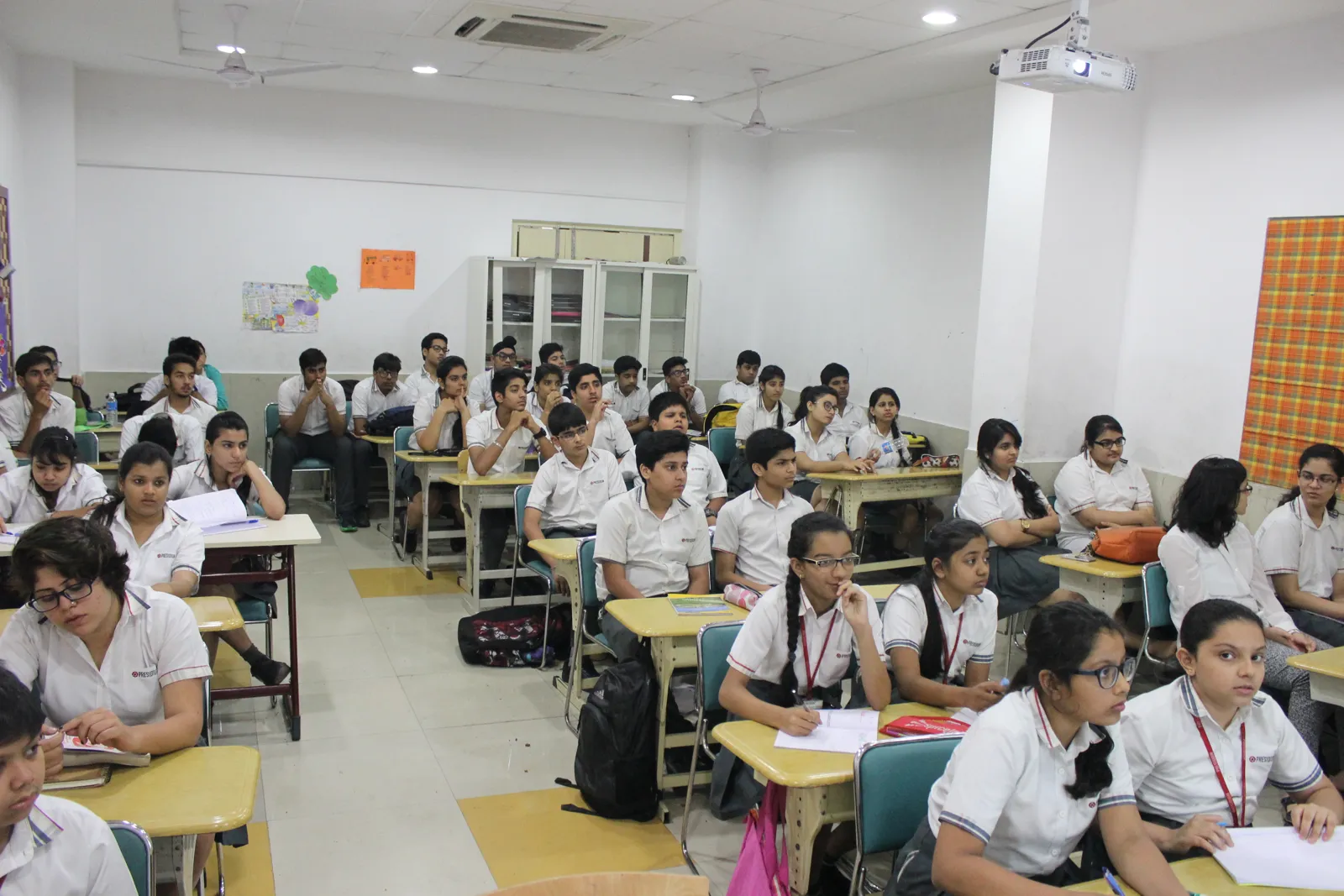 Students listening during a session