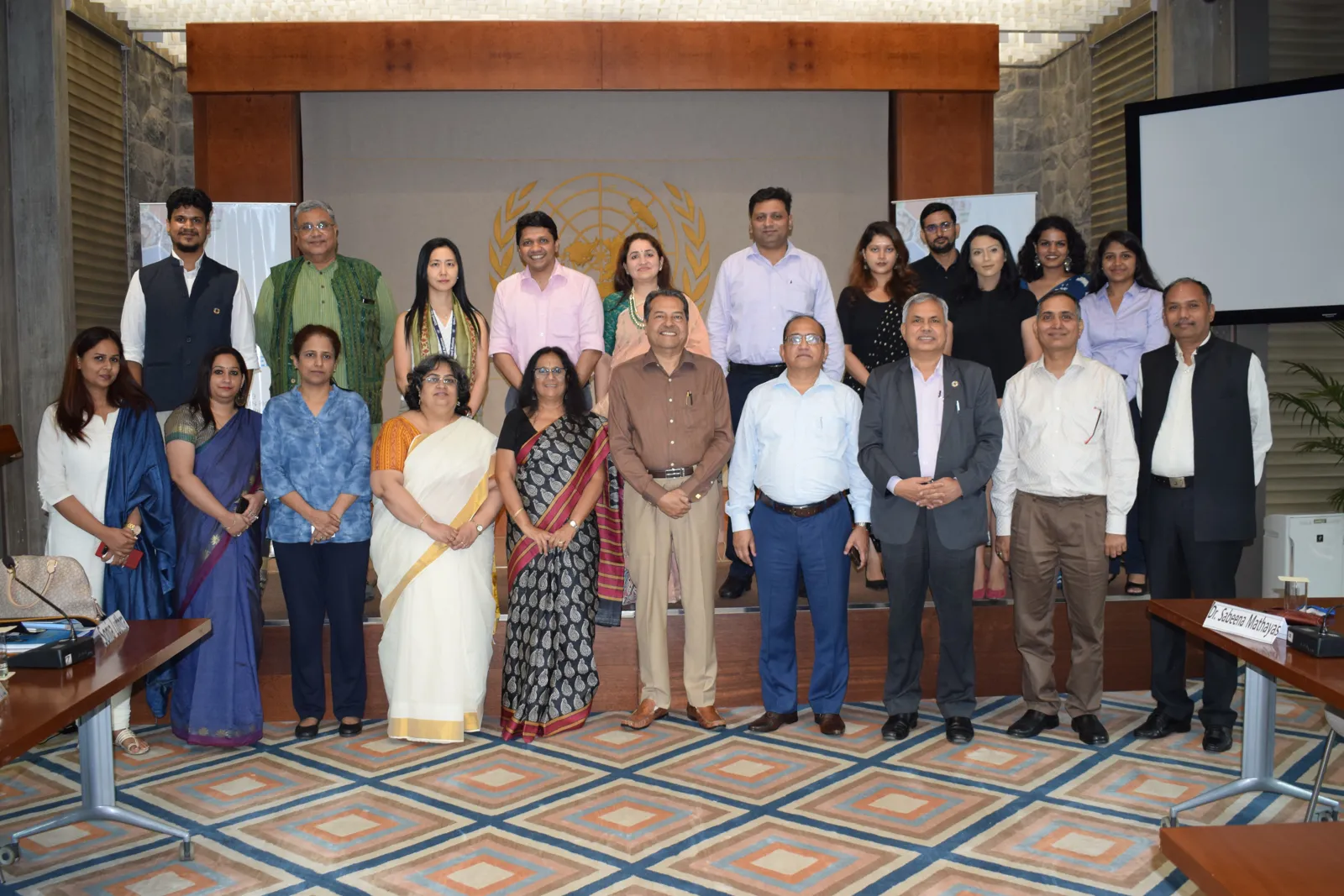 Group photo of roundtable participants at UN House