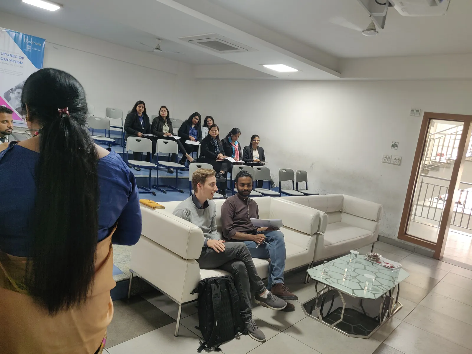 A parent sharing ideas during the discussion