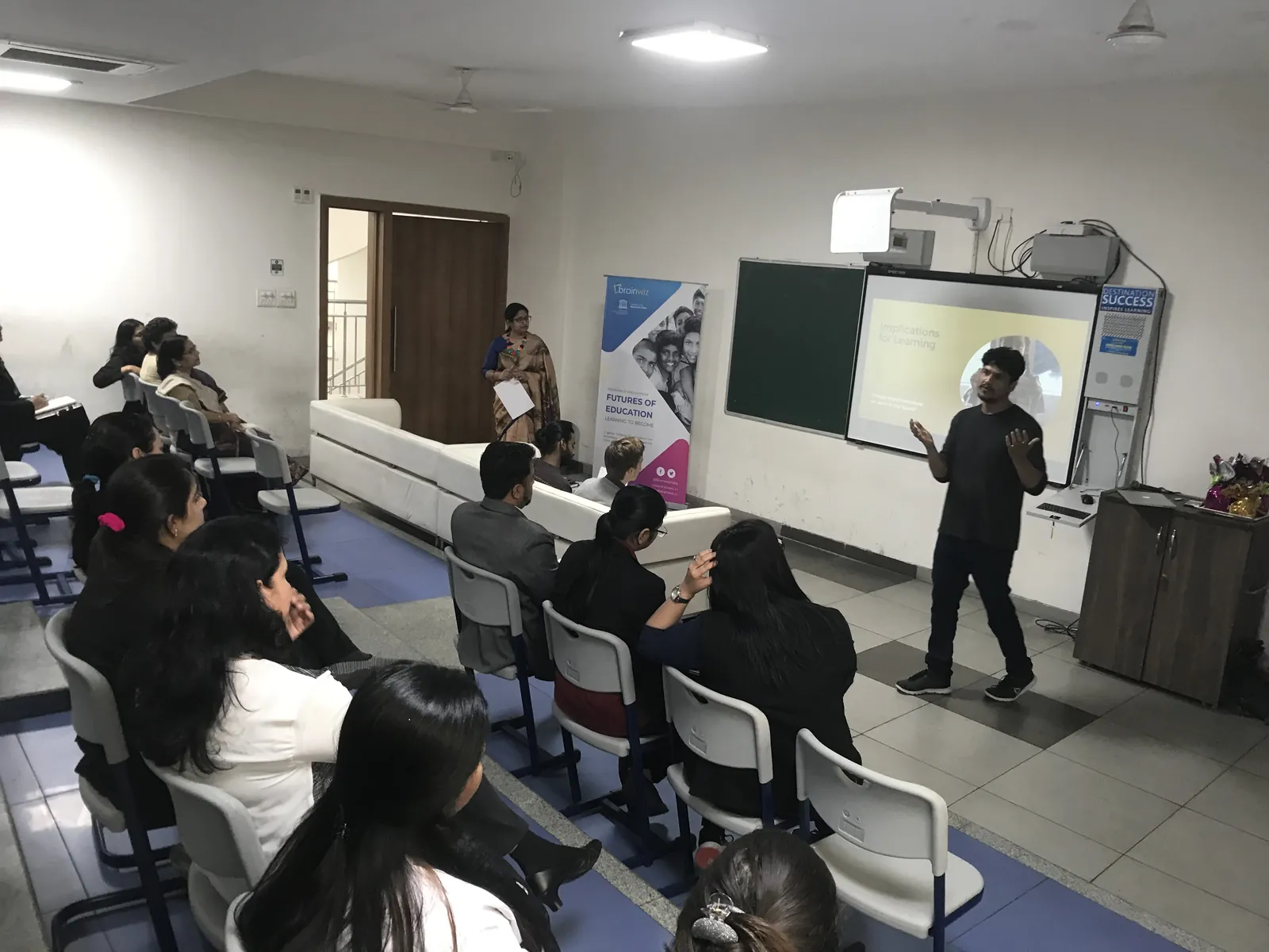 Tarush Jain presenting to teachers during the consultation