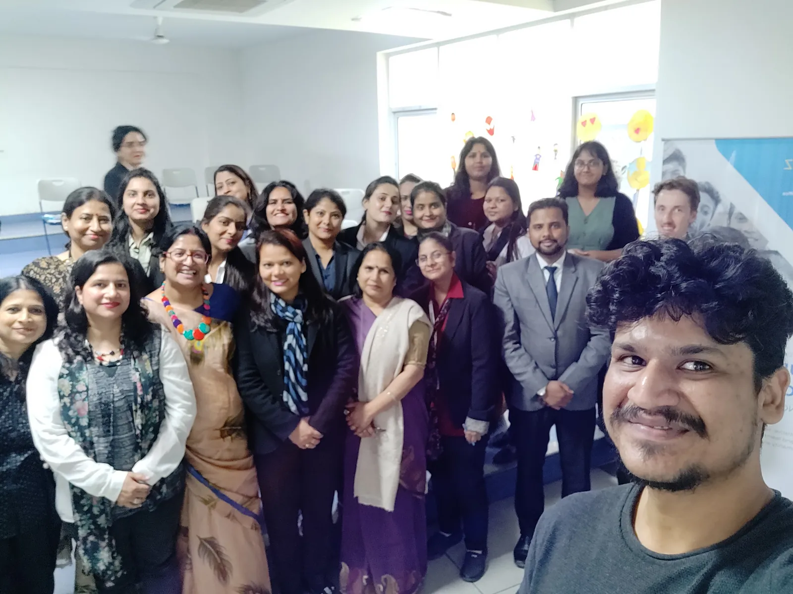 Tarush Jain with teachers after the consultation
